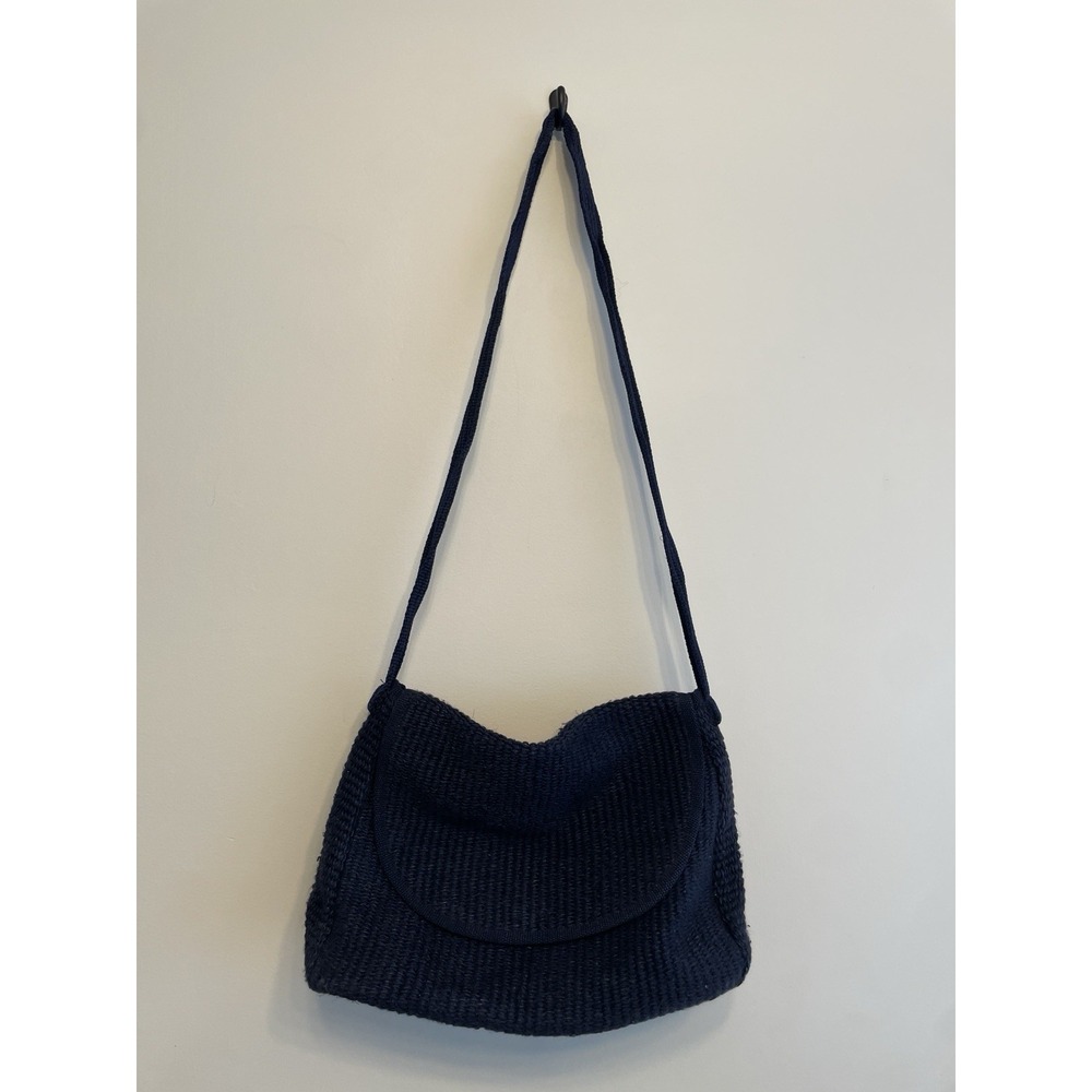 Vintage Woven Straw Handbag Blue Flap Purse Novelli Florence Italy by Ennelinea